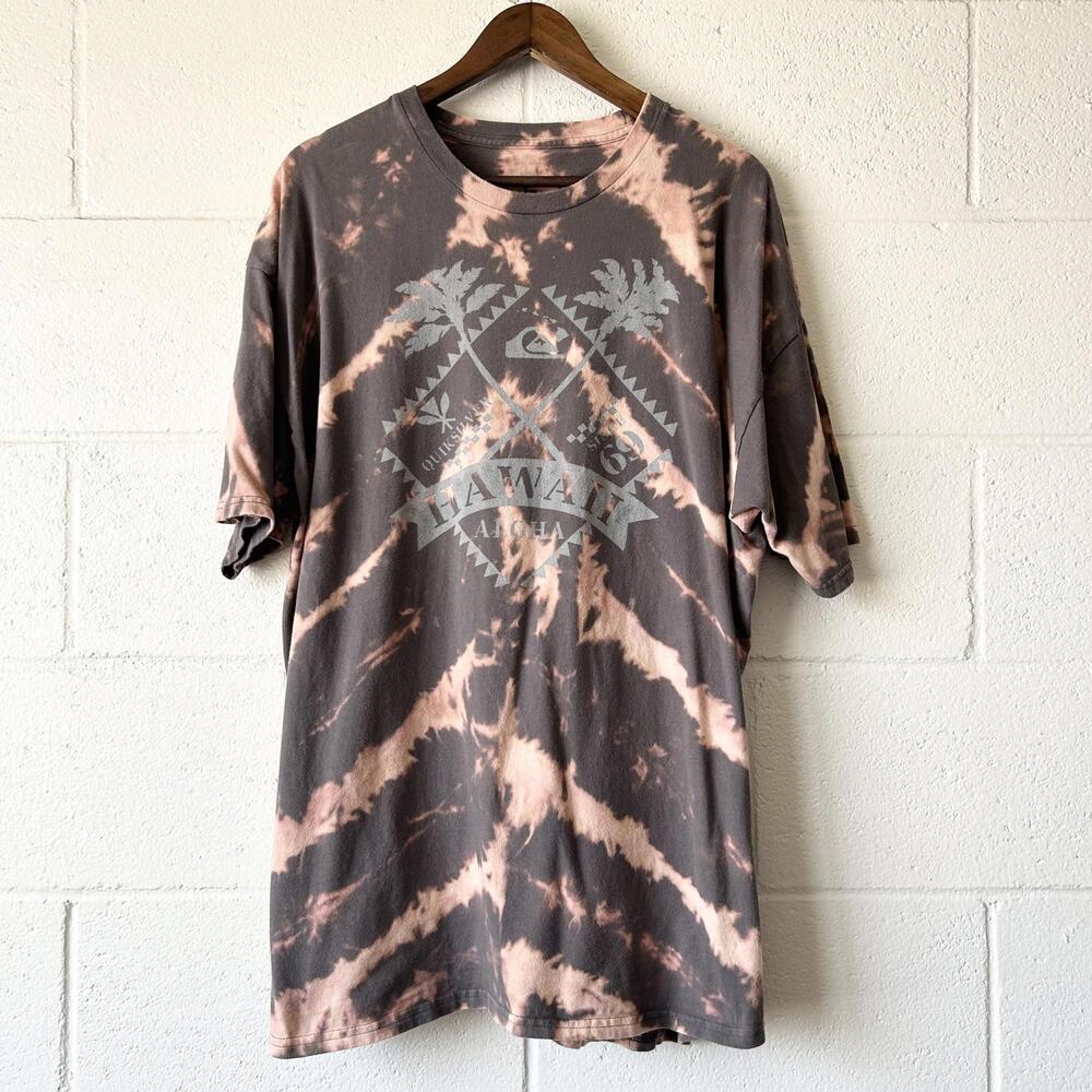 Quiksilver Hawaii Custom Bleached Graphic Short Sleeve T-Shirt Men’s XXL